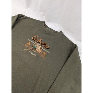 Vintage 90's Cabelas Crewneck Sweatshirt Men's XL Olive Green Outdoor Hunting